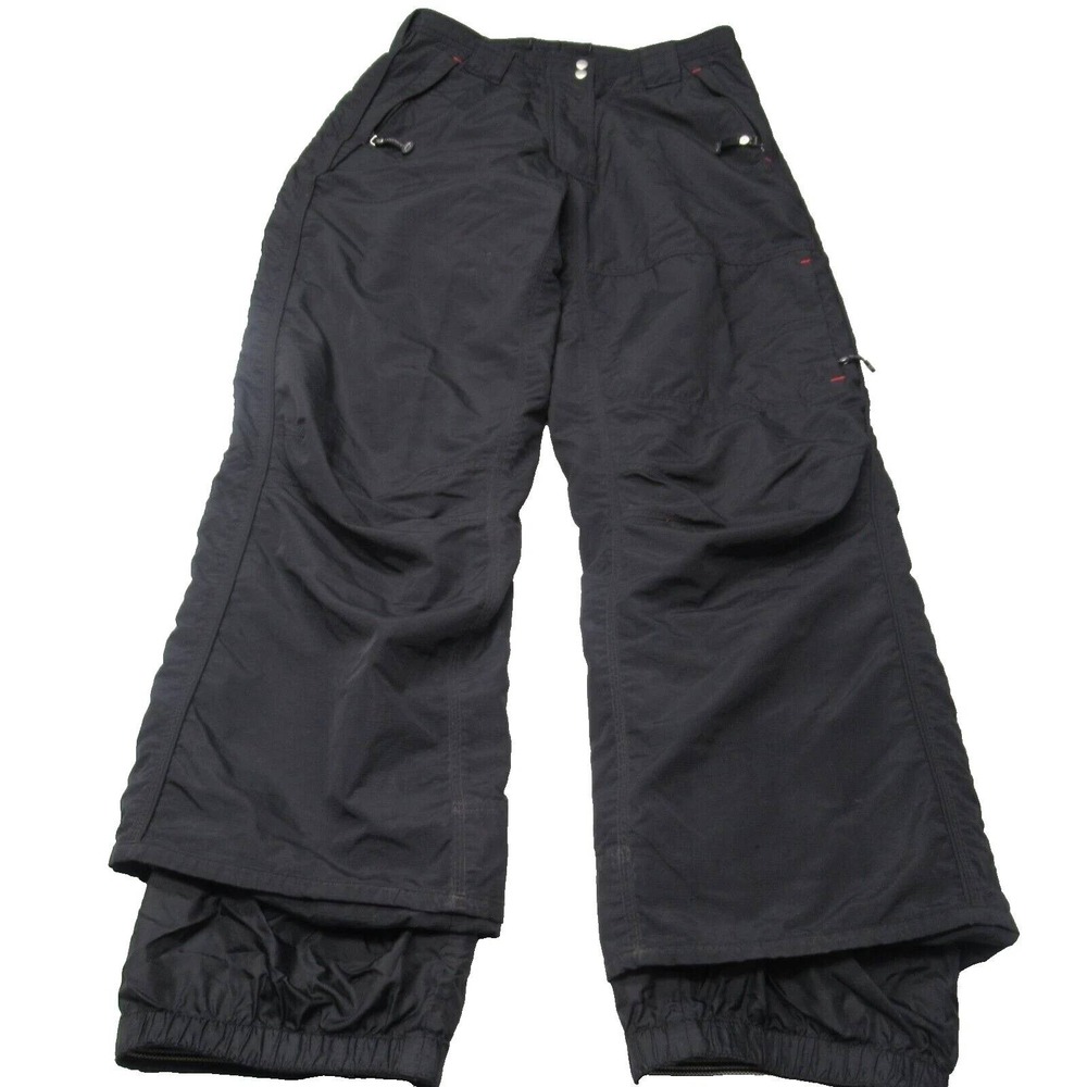 Obermeyer Snow Pants Women 12 Black Sugarbush Insulated Ski Belted 30x30 Vintage
